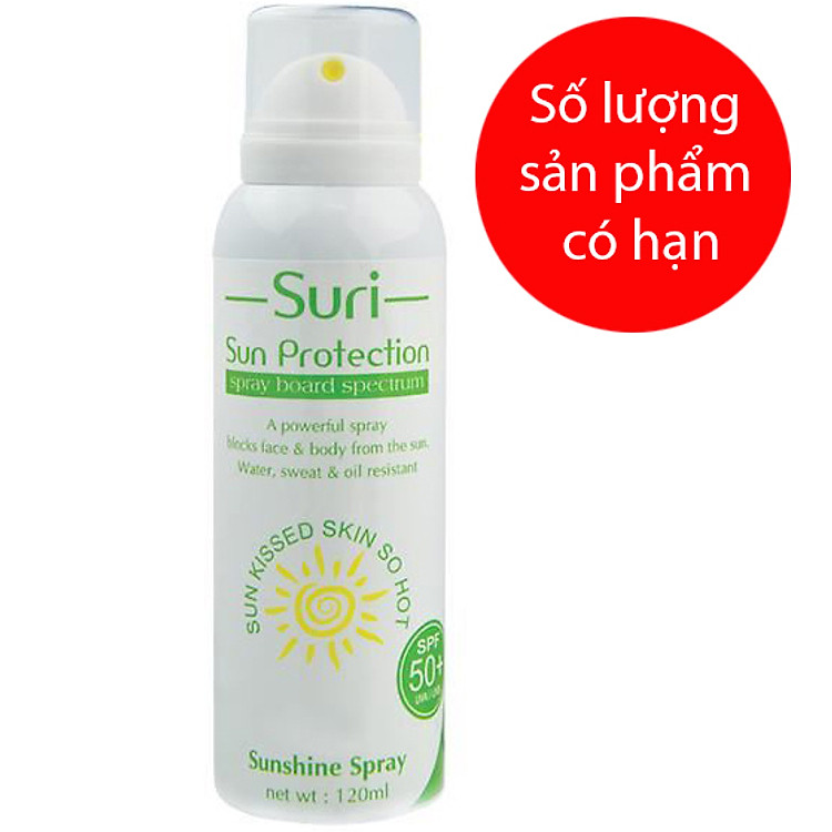 Xịt Chống Nắng Toàn Thân Mira SPF 50 Không Nhờn Rít Suri Sun Protection Spray Board Spectrum D246 (120ml)