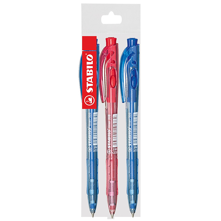 Combo Stabilo BP308F-C3B (BP308F-BU x 2 + RD x 1)