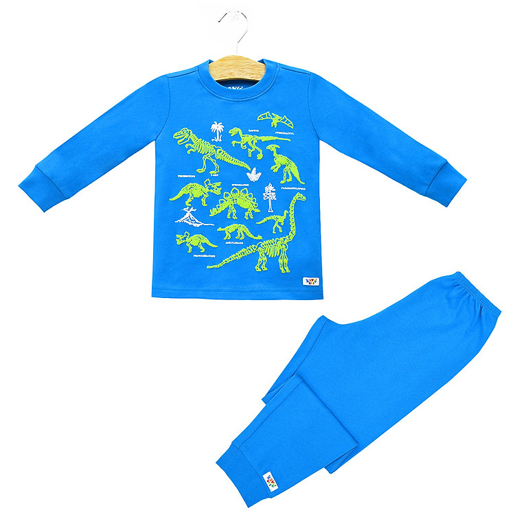 Bộ Đồ Dài Bé Trai Kavio Kids In Hình Khủng Long BR71-N3 - Xanh Biển
