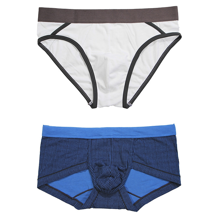 Combo 2 Quần Lót Nam IMVMAN BRIEF1-BOXER4 - Trắng Và Xanh Dương