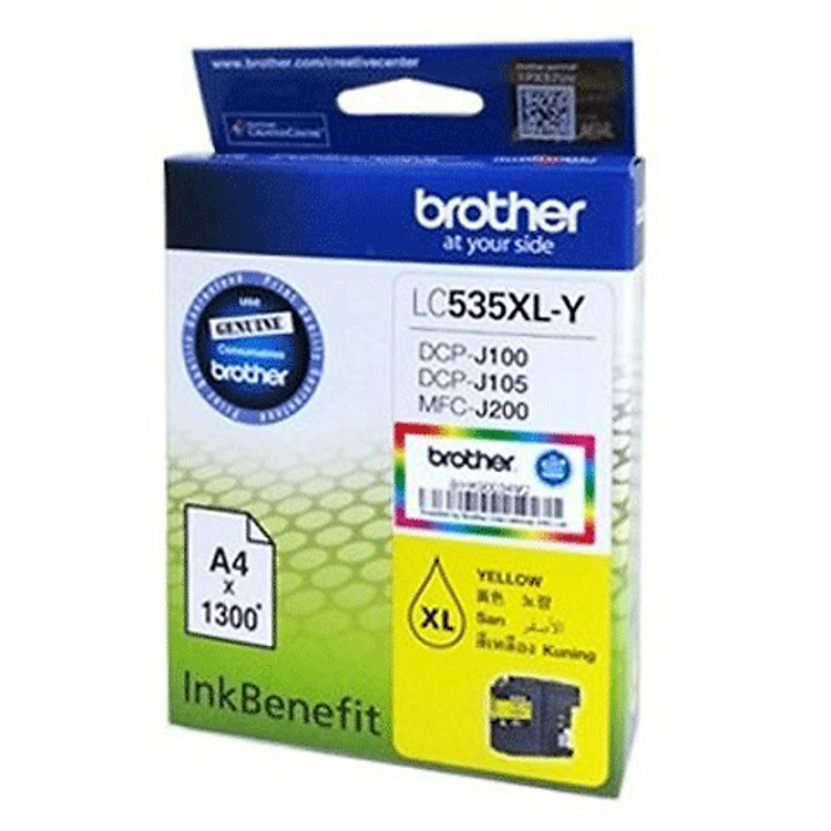 Brother LC-535XL Y Ink Cho DCP-J100/J105/MFC-J200 (Vàng) - Hàng Chính Hãng
