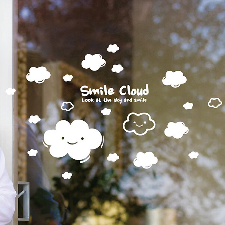Decal Dán Tường NineWall Smile Cloud BS011
