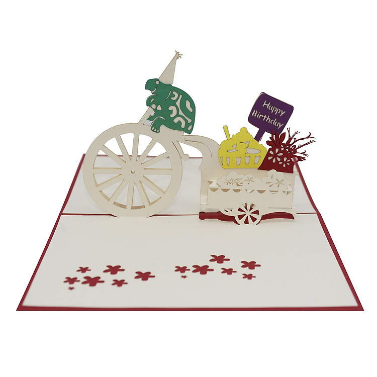 Thiệp Nổi 3D Ninrio - Turtle Birthday - BT026