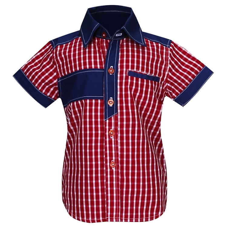Áo Sơ Mi Bé Trai Ngắn Tay VTA KIDS BT-41112 - Caro Đỏ