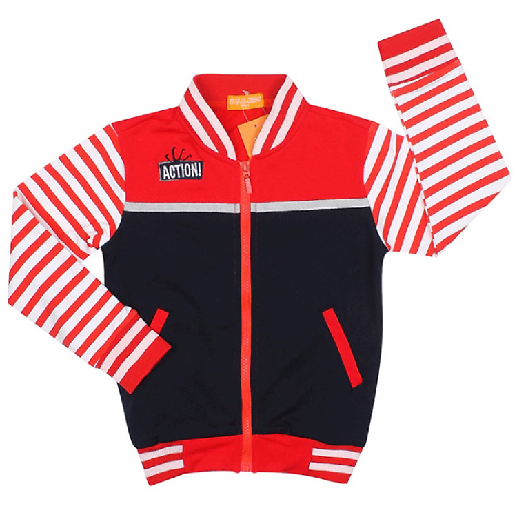 Áo Khoác Bé Trai VTA KIDS BT50730 4-14 - Xanh Đen Phối Đỏ