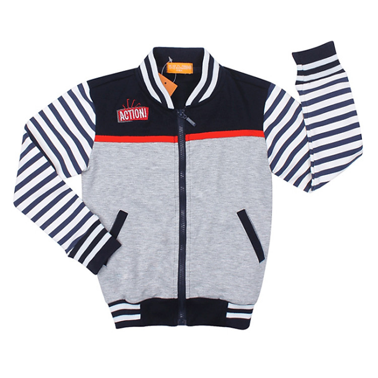 Áo Khoác Bé Trai VTA Kids BT50730XD – Xám Phối Xanh Đen