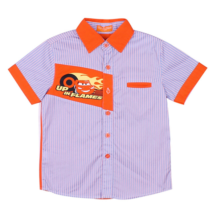 Áo Sơ Mi Bé Trai VTA Kids BT60606 Sọc Đứng Viền Cam
