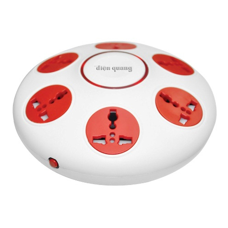 Ổ Cắm UFO 6 Lỗ 3 Chấu Dây 5 Mét Điện Quang ĐQ ESK 5W.106 - Trắng