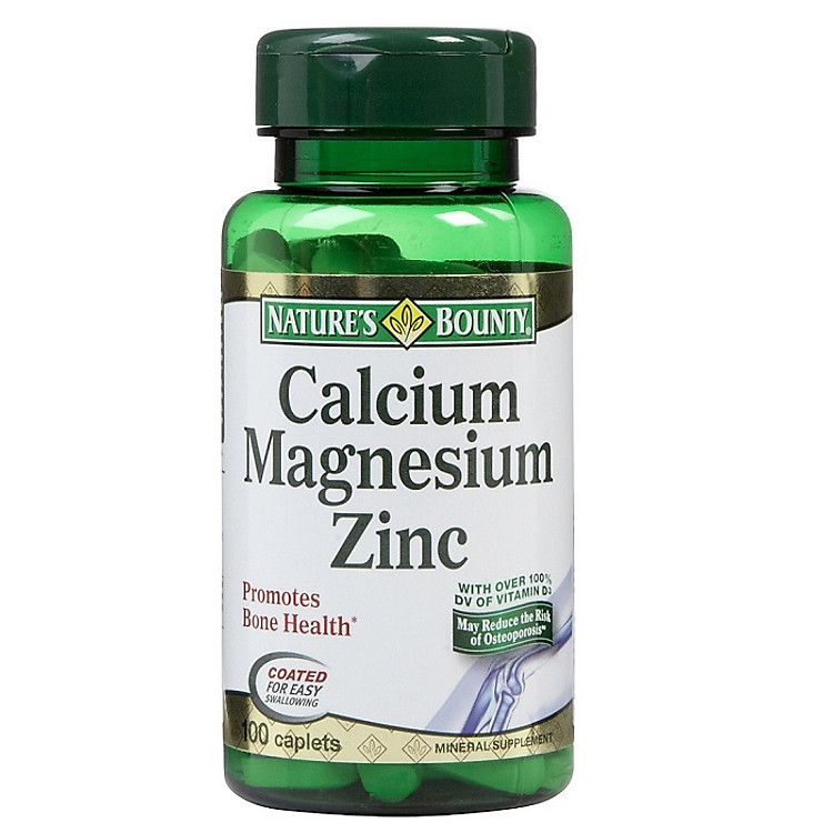 Thực Phẩm Chức Năng Viên Uống Bổ Sung Canxi, Magie, Kẽm Nature’s Bounty Calcium Magnesium Zinc (100 Viên)