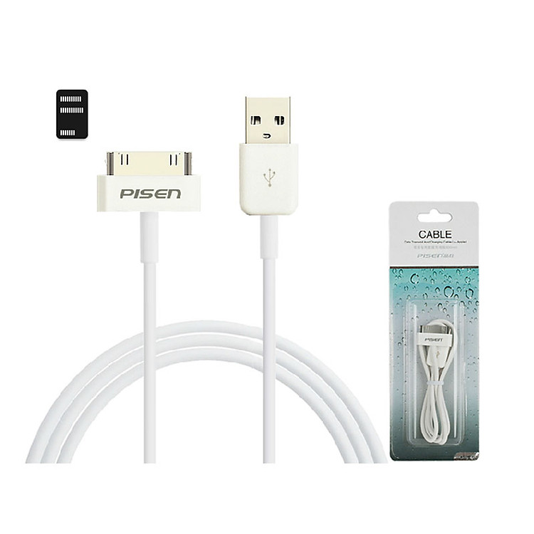Cáp Sạc Và Truyền Dữ Liệu Pisen 0.8M Cho iPhone4 - Hàng Chính Hãng