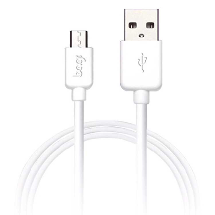 Cáp Sạc Sợi Đồng Micro USB Bagi (1m) - Trắng - Hàng Chính Hãng