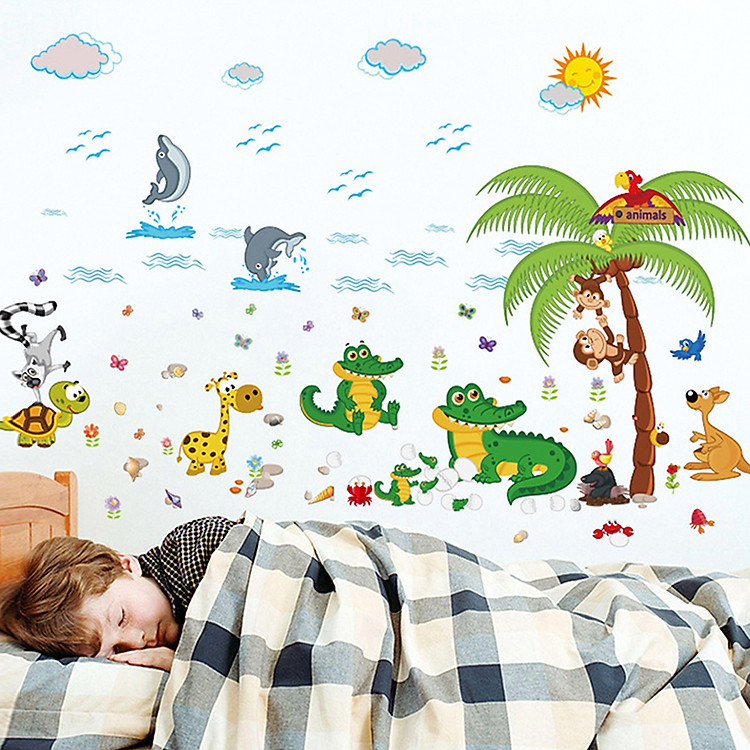 Decal Vườn Thú Vui Nhộn Lala Shop DC1589 (100 x 110 cm)