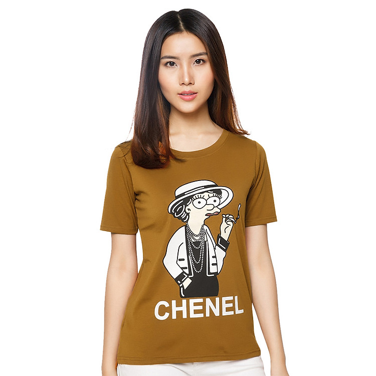 Áo Thun Nữ Họa Tiết Chenel T&D D20 - Màu Đồng (Freesize)