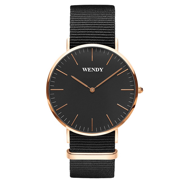 Đồng Hồ Nam Dây Vải Wendy CH348NV - Đen Vàng