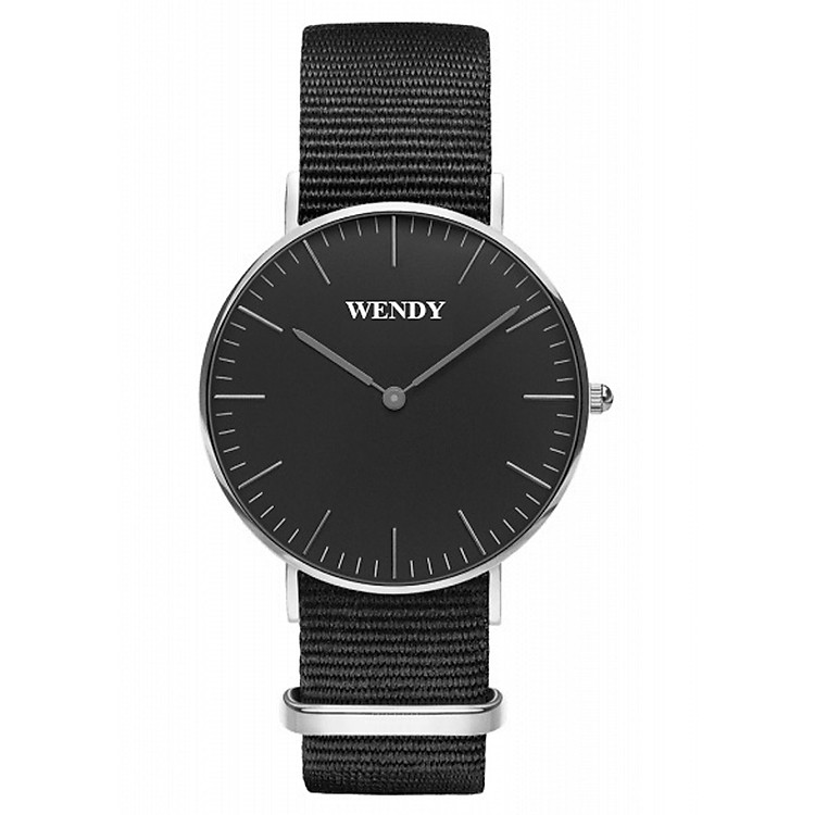 Đồng Hồ Nữ Dây Vải Wendy CH349GB - Đen Bạc