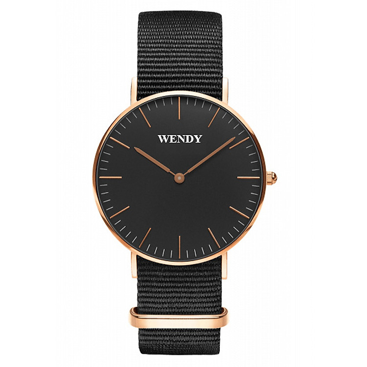 Đồng Hồ Nữ Dây Vải Wendy CH349GV - Đen Vàng