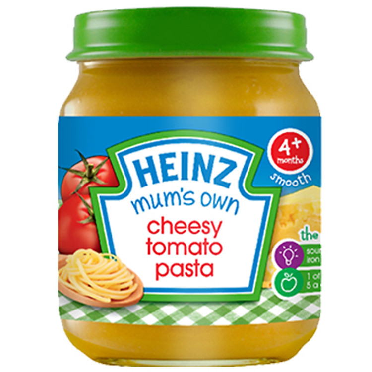 Dinh Dưỡng Đóng Lọ Mì Ý Phô Mai và Cà Chua Nghiền Heinz (120g)