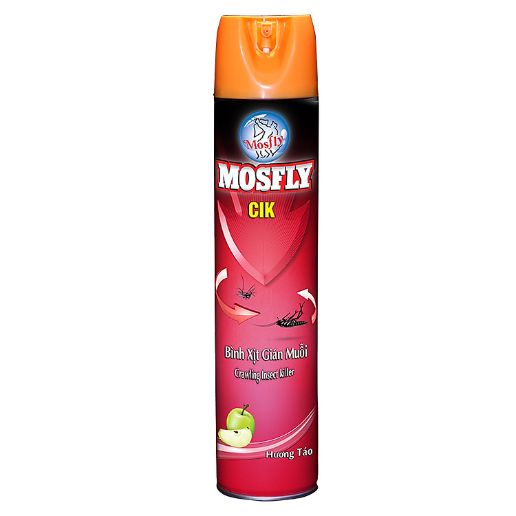 Bình Xịt Côn Trùng Mosfly CIK Hương Táo 600ml - Tặng Xịt Phòng Mosfly 280ml (Mùi Bất Kỳ)