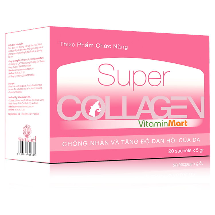 Thực Phẩm Chức Năng Hỗ Trợ Chống Nhăn Và Làm Đẹp Da VitaminMart Super Collagen (Hộp 100g)