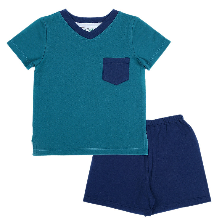 Bộ Đồ Bé Trai Cổ Tim LullabyBaby L-NH04-15 104 - Xanh