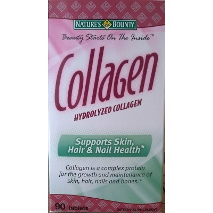 Thực Phẩm Chức Năng Viên Uống Nature’s Bounty Collagen Hydrolyzed Collagen Supporst Skin, Hair & Nail Helth (90 Viên)