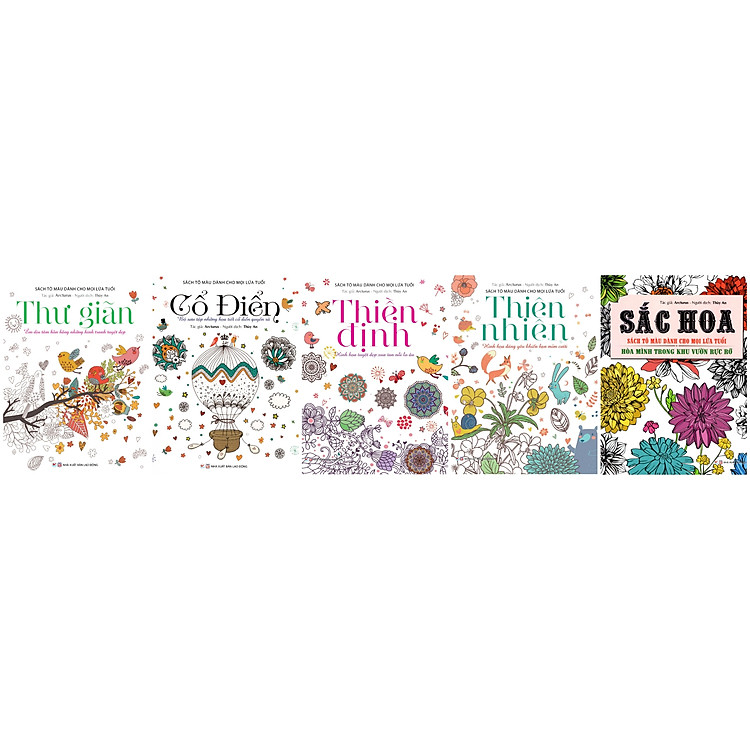 Combo 01 Sách Tô Màu Dành Cho Tuổi Mới Lớn (Trọn Bộ 5 Cuốn)