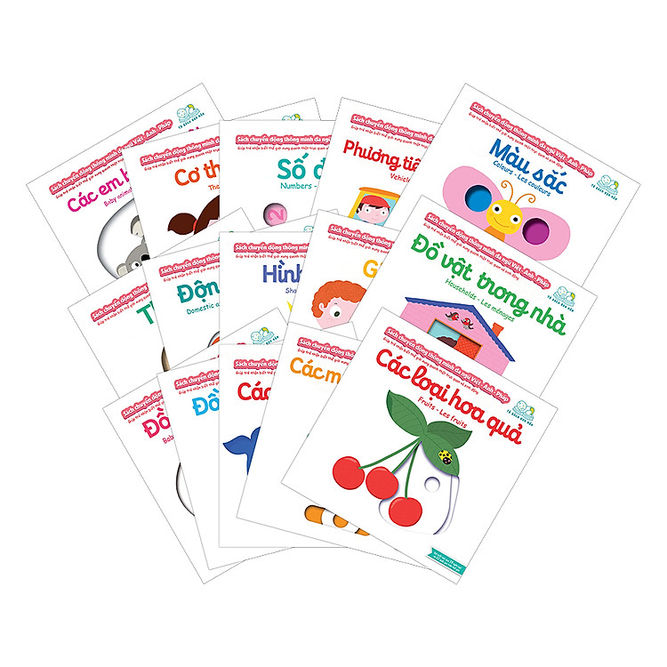 Bộ 15 Cuốn Sách Chuyển Động Thông Minh Đa Ngữ Việt - Anh - Pháp