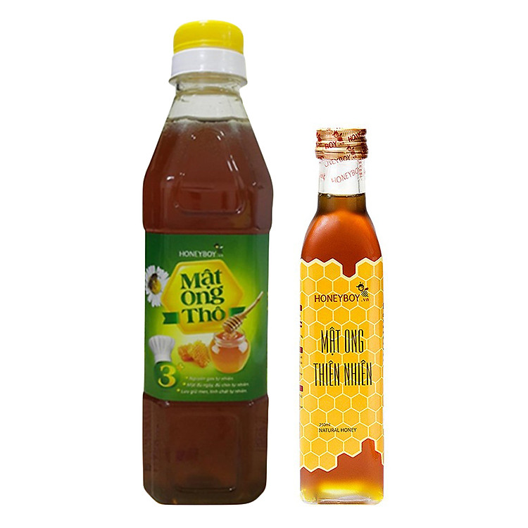 Combo Thực Phẩm Chức Năng: Mật Ong Thô Honeyboy (400ml) + Mật Ong Thiên Nhiên Honeyboy (250ml)