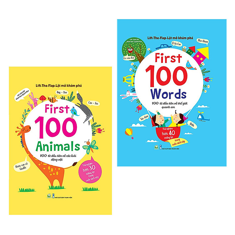 Combo Lift-The-Flap - Lật Mở Khám Phá - First 100 Words Và First 100 Animals (Tặng Kèm Đồ Chơi 3D)