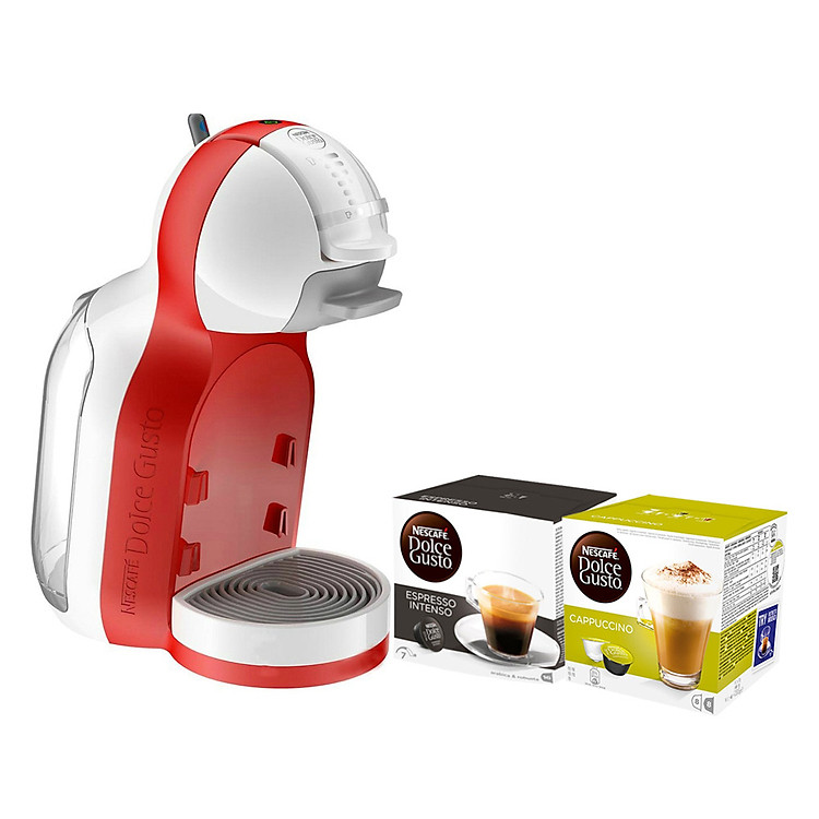 Combo Máy Pha Cà Phê NESCAFÉ Dolce Gusto - Mini Me (Đỏ) + 2 hộp Viên Nén (Cappuccino & Espresso Intenso) - Hàng chính hãng