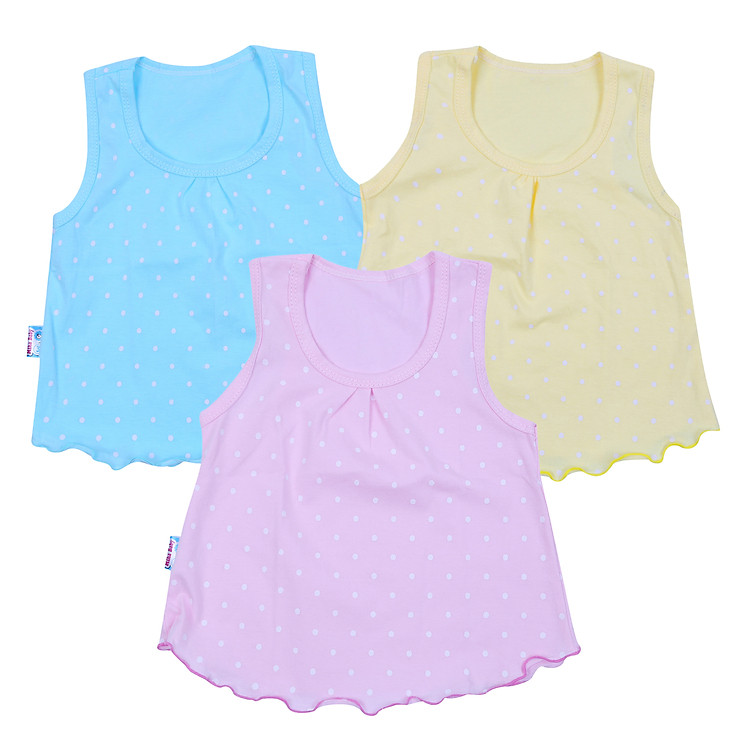Combo 3 Áo Ba Lỗ Pastel In Bi Cho Bé Gái Mihababy ATL11