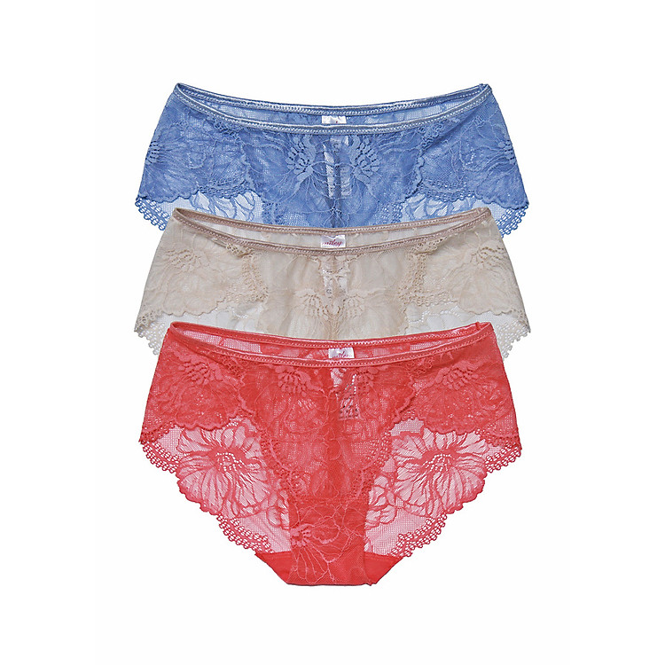 Combo 3 Quần Lót Nữ Ren Gấm Miley FLS0801-0400-0601