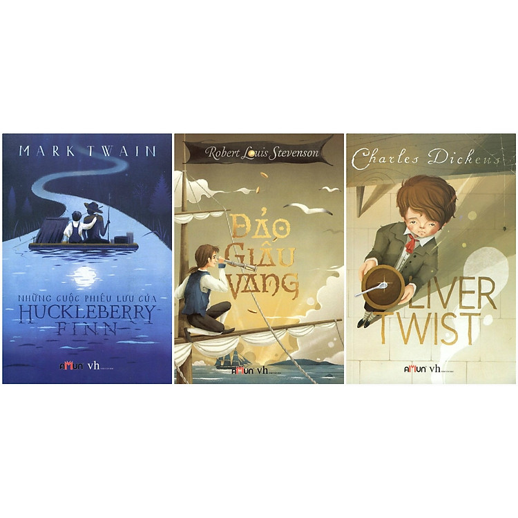 Combo Những Cuộc Phiêu Lưu Của Huckleberry Finn- Đảo Giấu Vàng - Oliver Twist (Đinh Tị Books)
