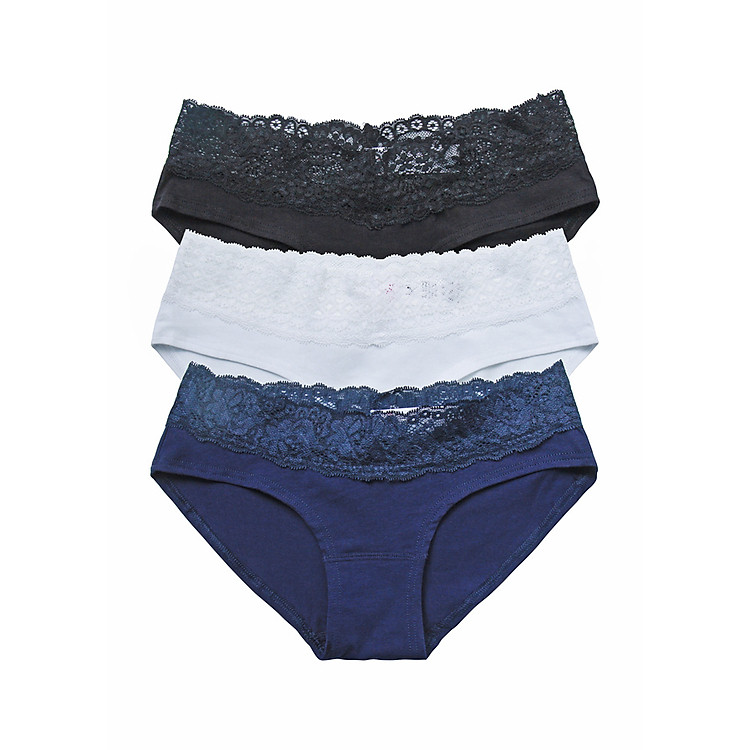 Combo 3 Quần Lót Nữ Cotton Lưng Ren Miley FCS0200-0601-0100