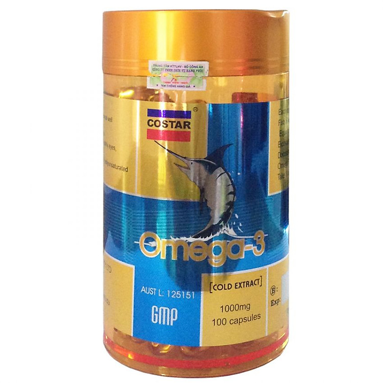 Thực Phẩm Chức Năng Viên Uống Dầu Cá Hồi Costar Omega 3 1000mg - Hộp 100 Viên