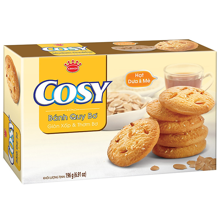 Bánh Quy Bơ Kinh Đô Cosy Hạt Dưa & Mè Hộp 196g