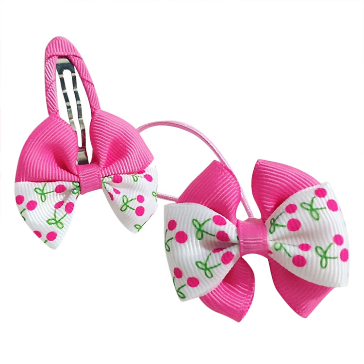 Set Cột Và Kẹp Tóc Bảo Ngọc CB08 - Hồng Phối Trắng