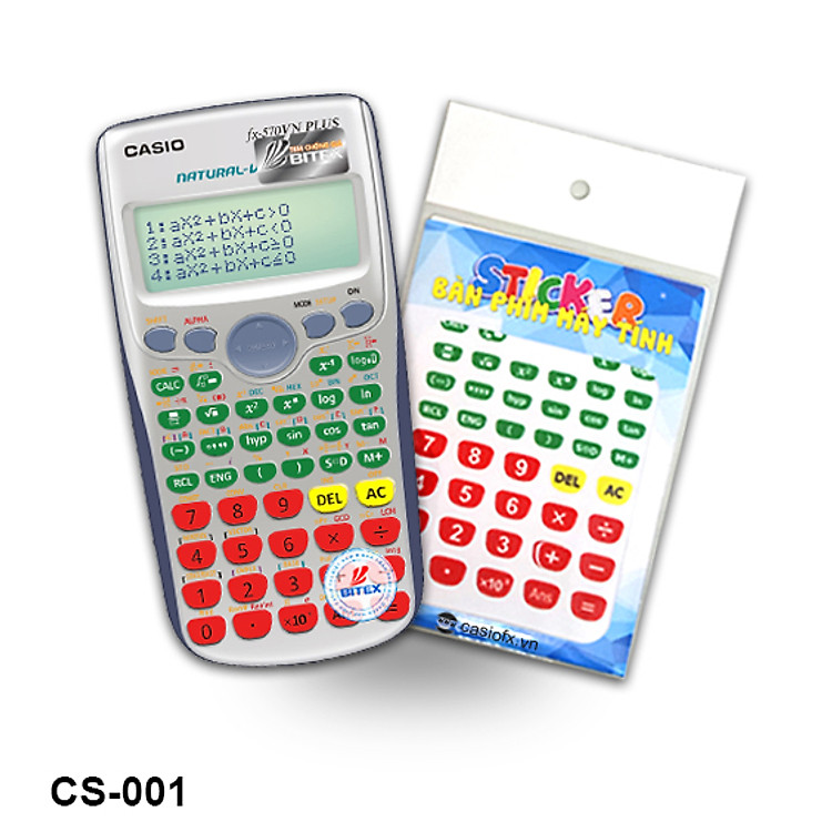 Sticker Bàn Phím Máy Tính Casiofx CS-001 (Đỏ - Xanh Lá)