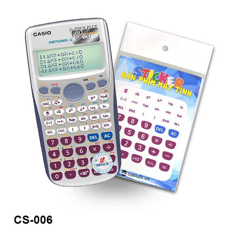 Sticker Bàn Phím Máy Tính Casiofx CS-006 (Tím - Trắng)