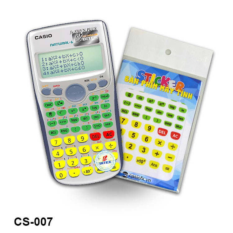 Sticker Bàn Phím Máy Tính Casiofx CS-007 (Vàng - Xanh Lá)