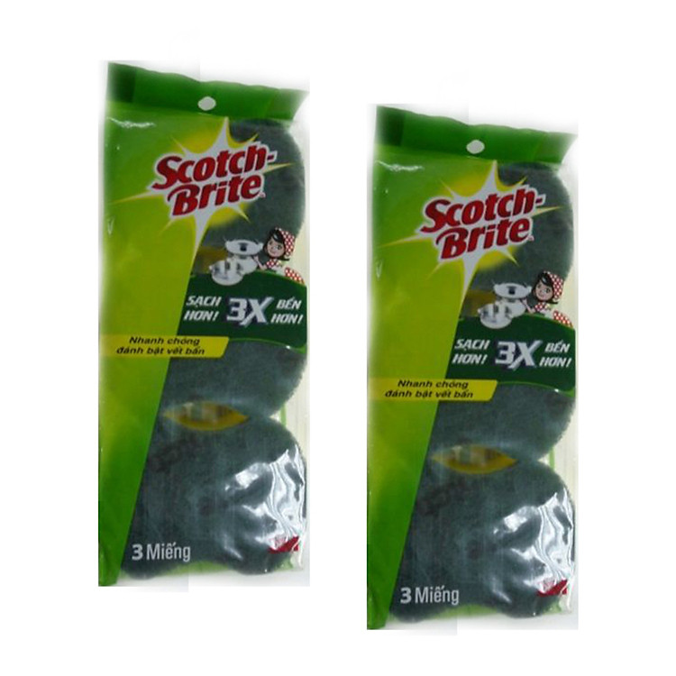 2 Gói cước cọ rửa siêu sạch có mút Scotch-Brite SSM3'S