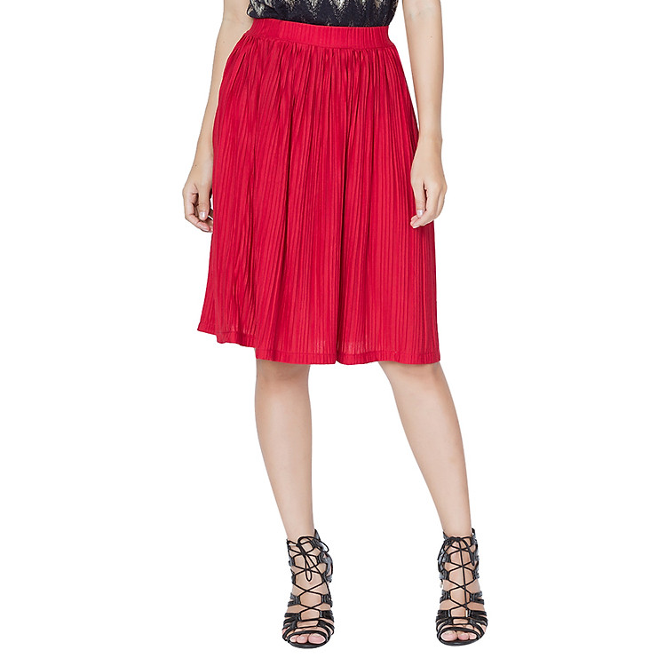Chân Váy Dập Ly Cirino CV_DLD_FS - Đỏ Đậm (Freesize)