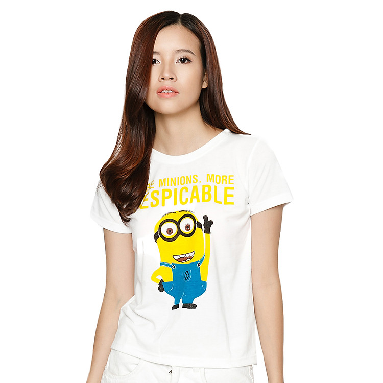 Áo Thun Nữ Họa Tiết Minion T&D D52 - Trắng