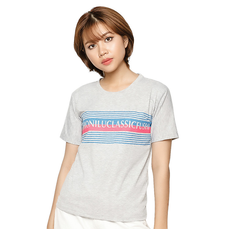 Áo Thun Nữ T&D In Màu Độc Đáo Fushi D69 - Xám