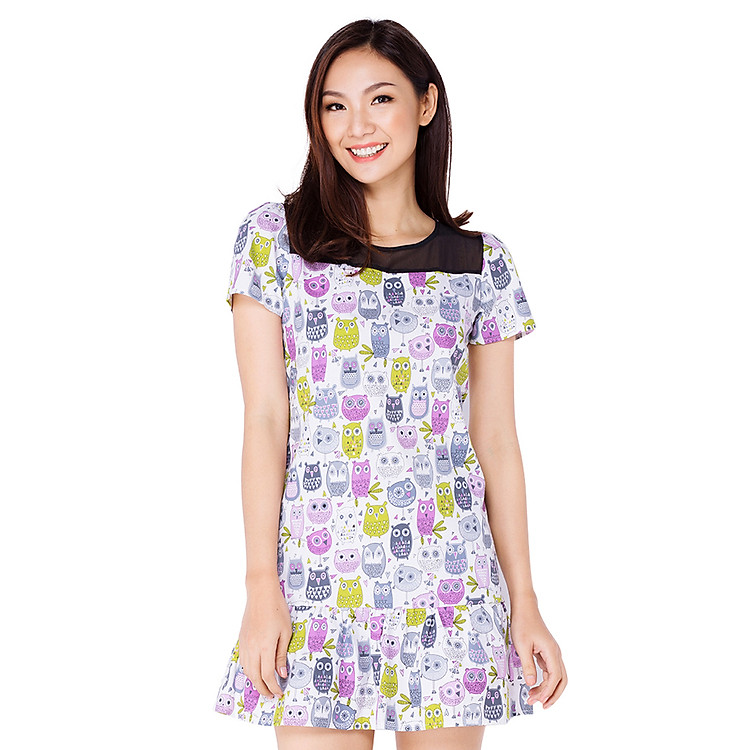 Đầm Đuôi Cá Họa Tiết Cú Mèo Cirino D_DC_CUMEO_FS – Tím (Freesize)