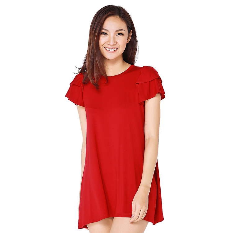 Đầm Suông Tay Xếp Tầng CIRINO D_OVSTXT_D002FS - Đỏ (Freesize)