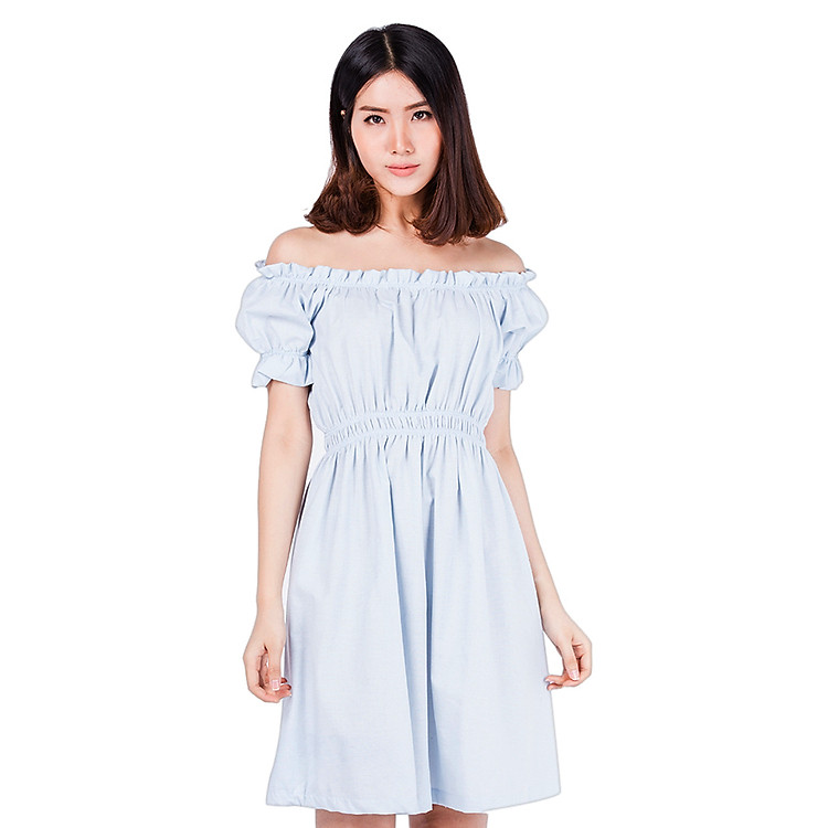 Đầm Trễ Vai CIRINO D_TREVAI_N004FS - Xanh Ngọc (Freesize)