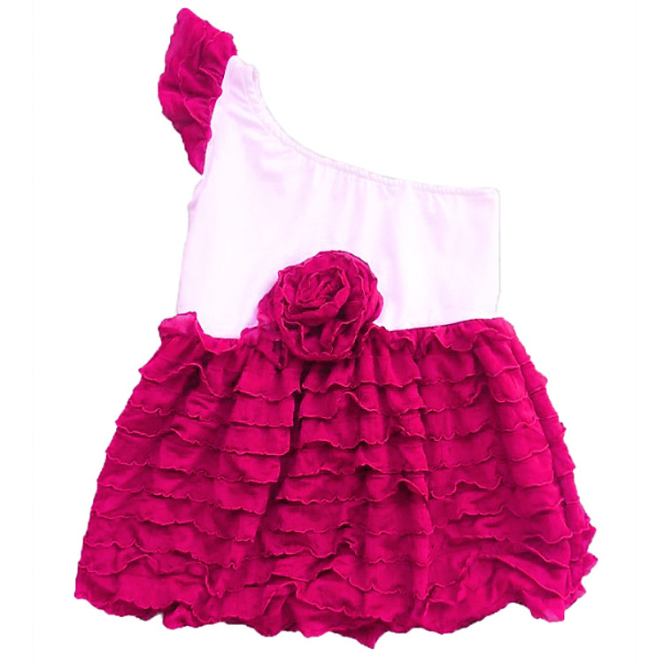 Đầm Bé Lệch Vai CIRINO D_BLV_HP002 - Hồng Nhạt