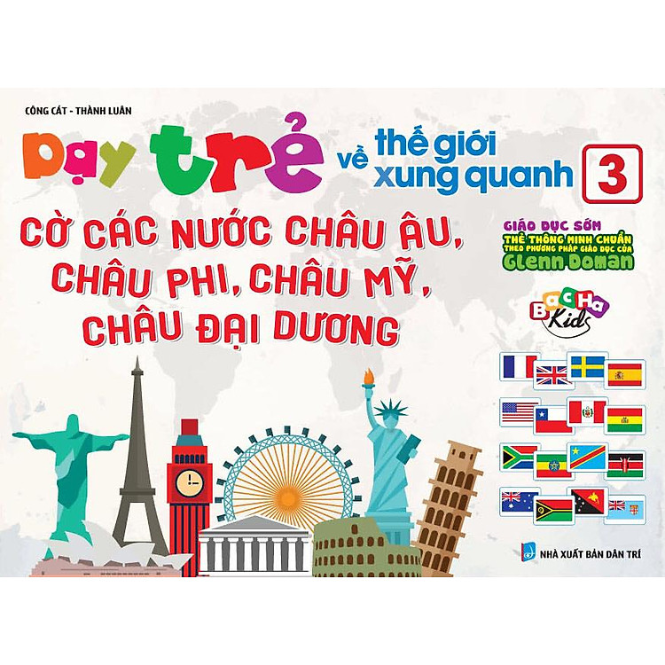Flashcard Dạy Trẻ Theo Phương Pháp Glenn Doman - Thế Giới Xung Quanh 3 - Cờ Các Nước Châu Âu, Châu Phi, Châu Mỹ, Châu Đại Dương