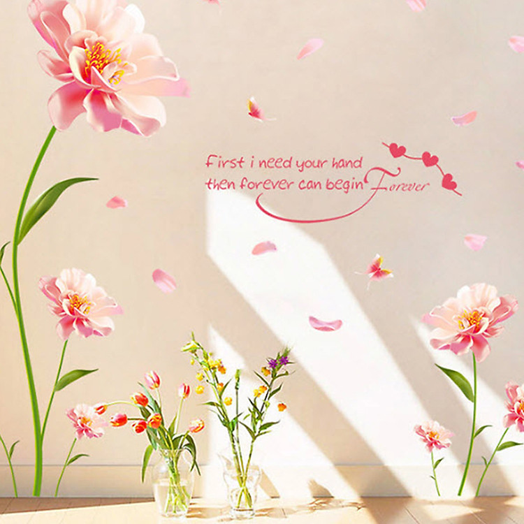 Decal Hoa Phù Dung Hồng Lala Shop DC1526 (120 x 160 cm)